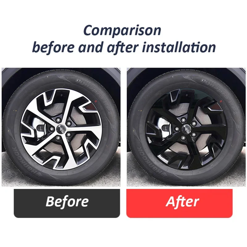 Lridescent Car Wheel Hub Stickers Self Adhesive Holographic Decals for Alloy Rims Waterproof For Kia Sportage NQ5 2022 2023 2024 view 3
