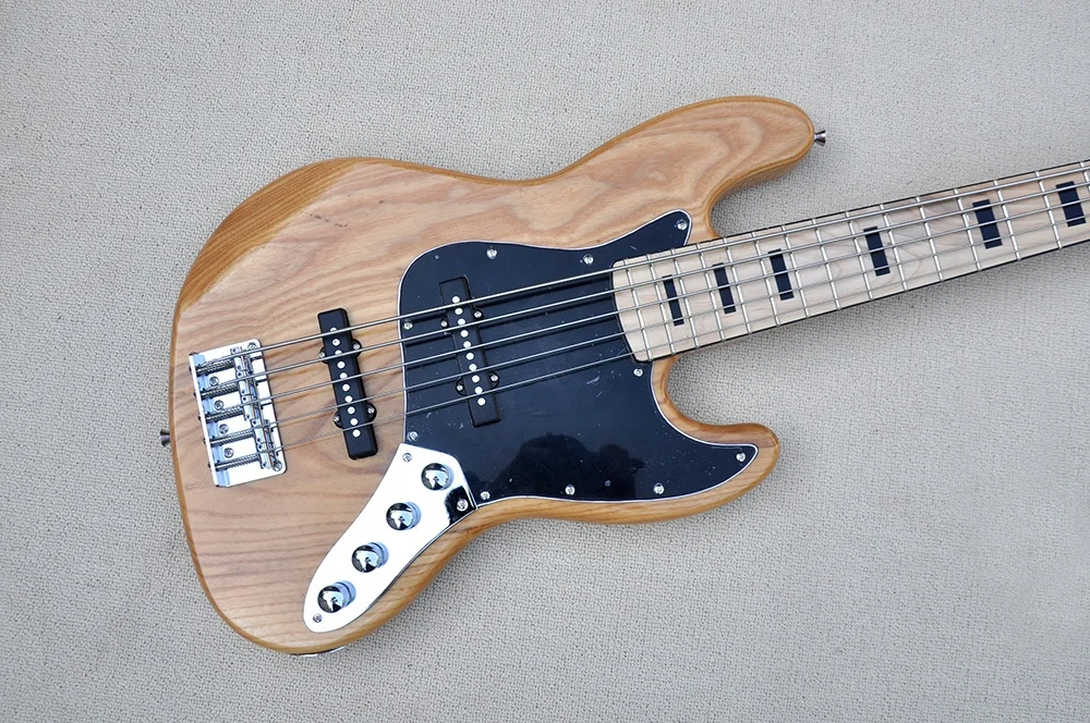 Flyoung Cheap Chinese Electric Bass Guitar 5 Strings Ash Bass Maple Neck Fretboard Bass