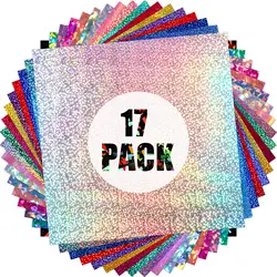 Sparkling Holographic Glitter Vinyl Adhesive Roll - Durable & Shimmering Finish for Cricut Decor Stickers, Car Decals, Scrapbook