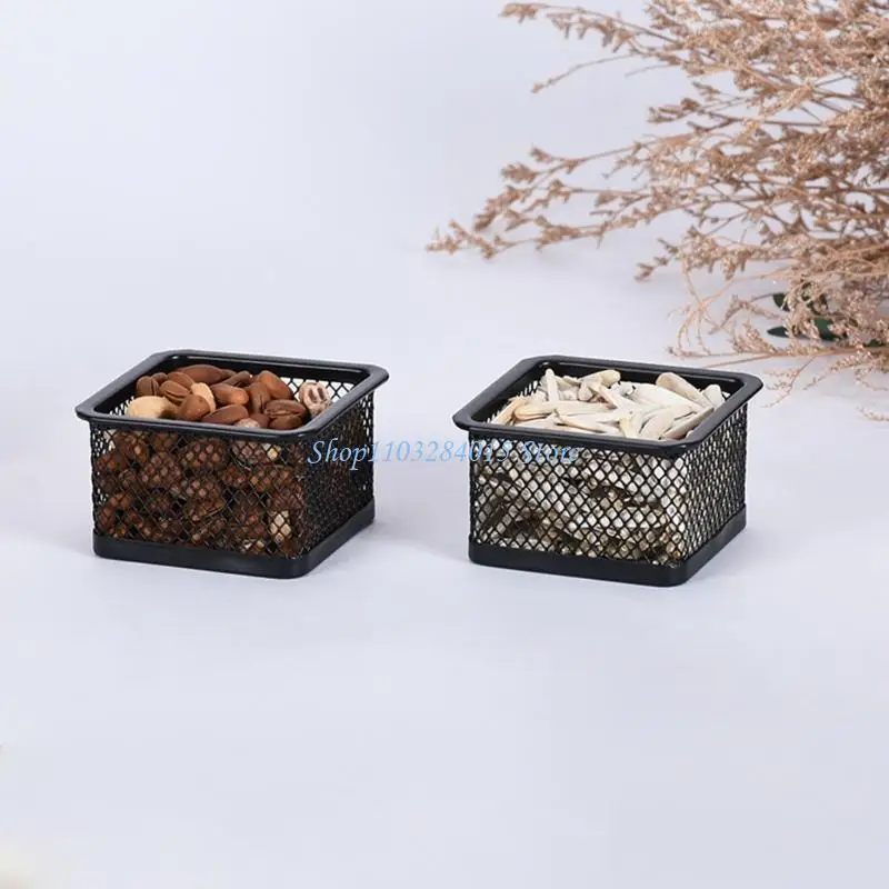 R6FF 4Pcs Desktop Paper Clip Box Stackable Iron Metal Paper Clip Dispenser for Home School Office Desk Organization