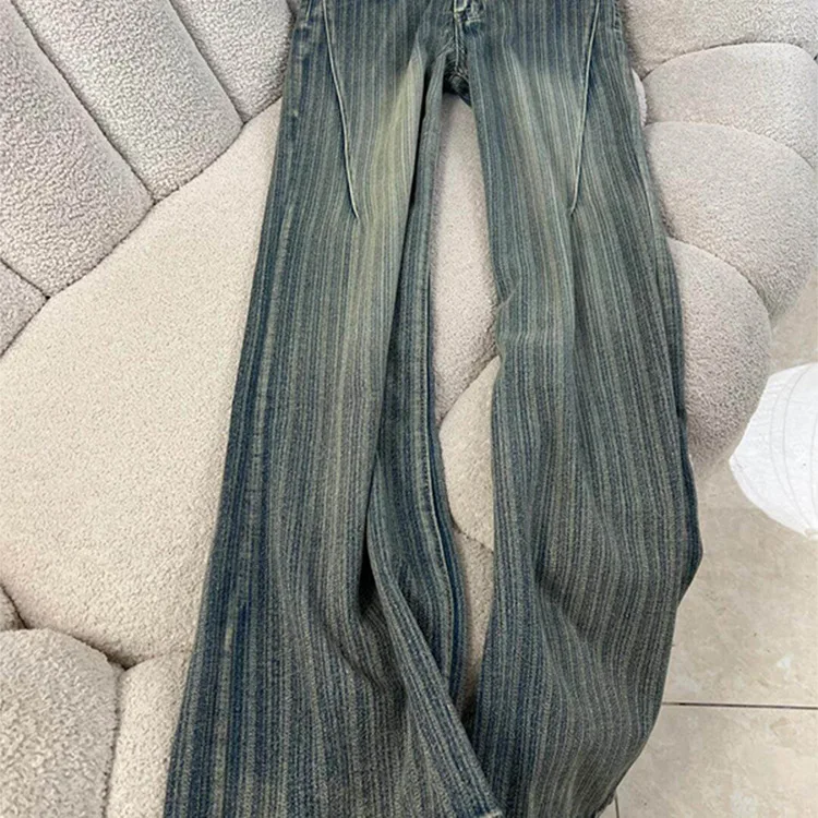 Women Button‑Decor High‑Waisted Wide‑Leg Jeans Tummy Contro  Loose Draping Fit  Elongate Casual Denim Pants for Daily Outwear