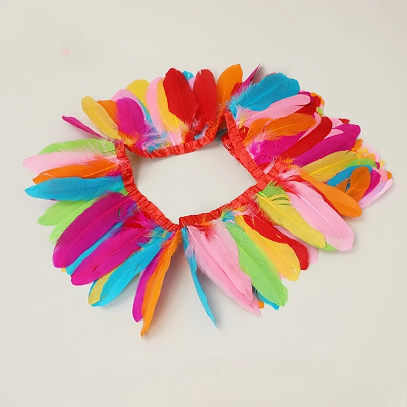 

Украшение из перьев, большая плавающая ткань, цвет натуральных гусиных перьев, одежда, аксессуары для игрушек, аксессуары, юбка ручной работы, край