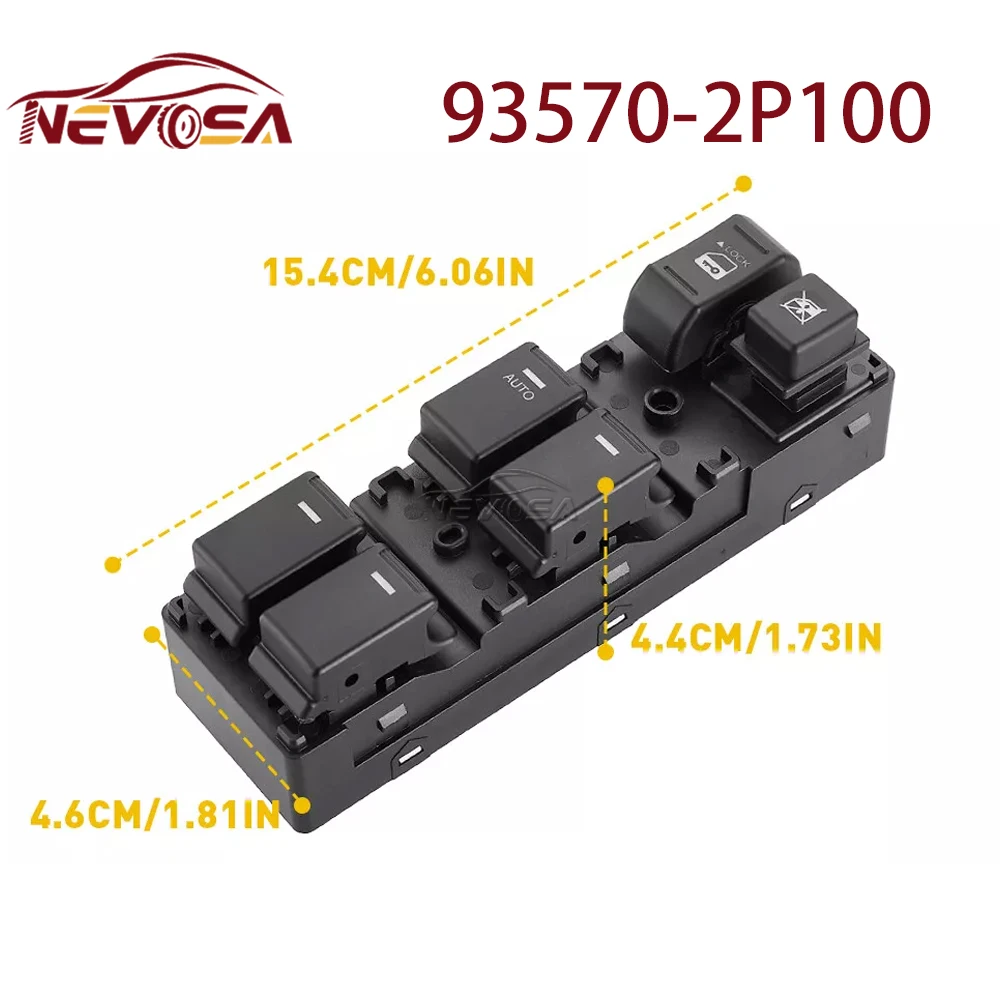 NEVOSA Front Left Driver For Kia Sorento 2010 2011 2012 2013 Electric Power Window Switch 93570-2P100 93570-2P200 93570-2P100VA