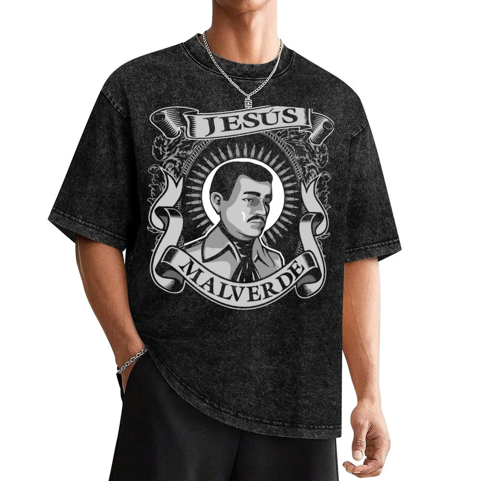 

Jesus Malverde Mexican Hero Angel Of The Poor T-Shirt anime figures customs design your own Men's clothing