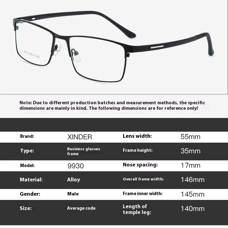 VCKA Full Frame Men Business Myopia Hyperopia Photochromic Glasses Square Alloy Anti Blue custom Prescription Shortsighted Eyewe