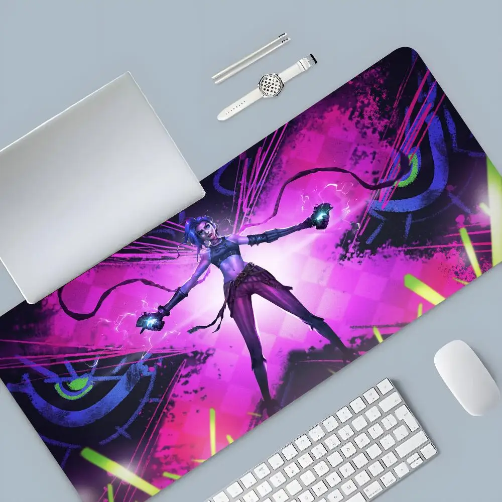 Anime Arcane Jinx Mouse Pad Cartoon Lockedge Large Gaming Pad Computer Gamer Keyboard Mouse Mat Desk Mousepad for PC Desk Pad