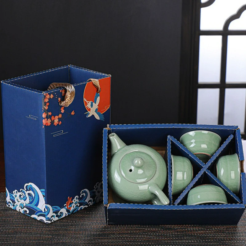 Service à thé en céramique de Style chinois, un Pot de voyage domestique, quatre tasses, thé Kung Fu des meilleurs amateurs de thé, cadeaux de vacances, nouveau 2025