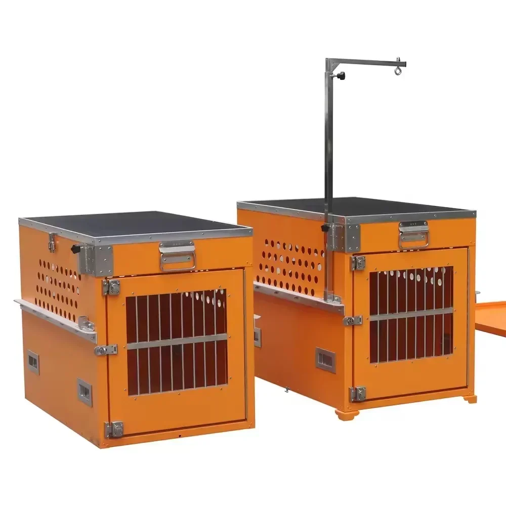 

For Dog Show Aluminum Trolley Box For Dogs Travel Dog Kennel Cage Professional Aluminum Aircraft Cages