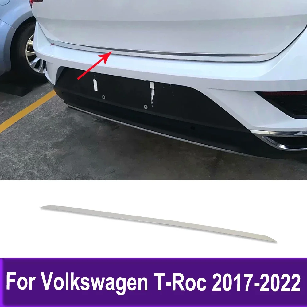 Car Rear Bottom Trunk Tail Gate Cover Trim For Volkswagen T-Roc TROC 2017-2019 2020 2021 2022 Car Accessories Stainless Steel