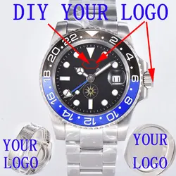 custom Watch NH34 Men's Mechanical Automatic Watch Luxury 100M Waterproof GMT Watch Night Glow Ceramic Date Sapphire Watch