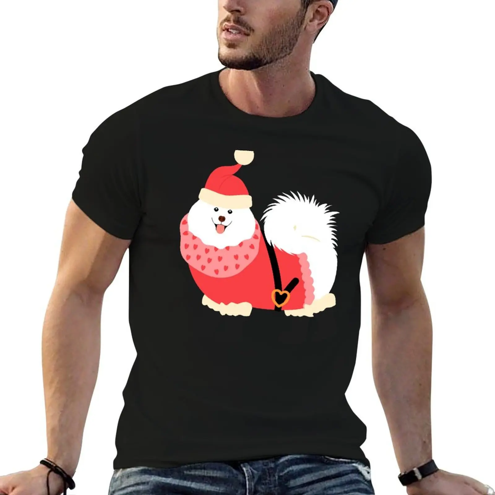 

Samoyed Christmas Santa Claus T-Shirt cotton t shirts high quality man t shirts graphic T-Shirt