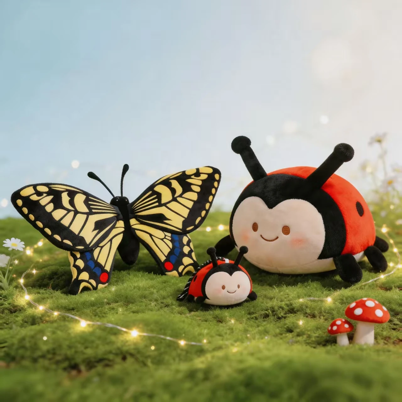 Cute Insect Plush Toy - Kawaii Blowfly Ladybug & Butterfly Stuffed Animal,Adorable Soft Pillow,Backpack & Keychain Gift for Kids