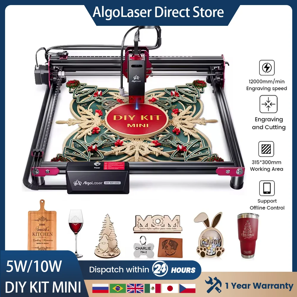 

AlgoLaser DIY KIT MINI 5W Laser Cutter for Personalized Gifts High Accuracy Laser Engraving Machine Desktop DIY CNC Machine Tool