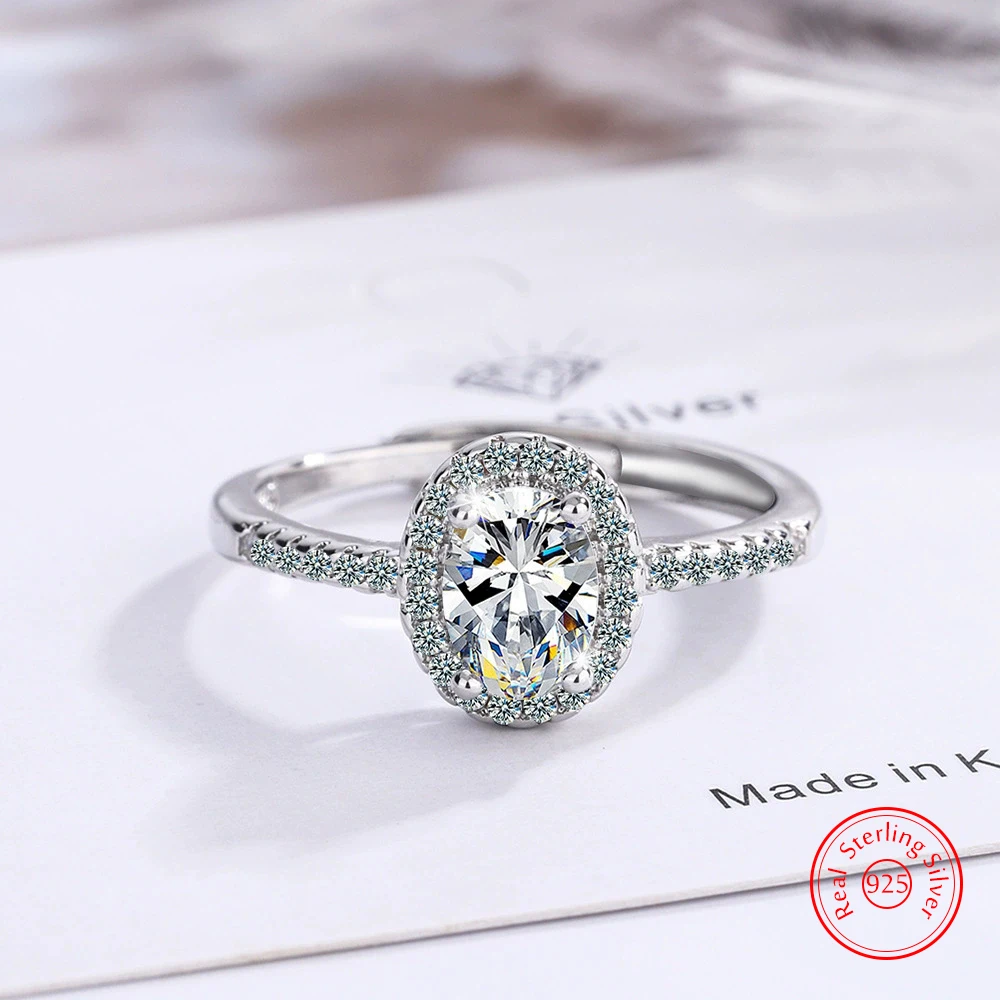 

New Lady's Jewelry 925 Sterling Silver Crystal Zircon Ring FQL25126