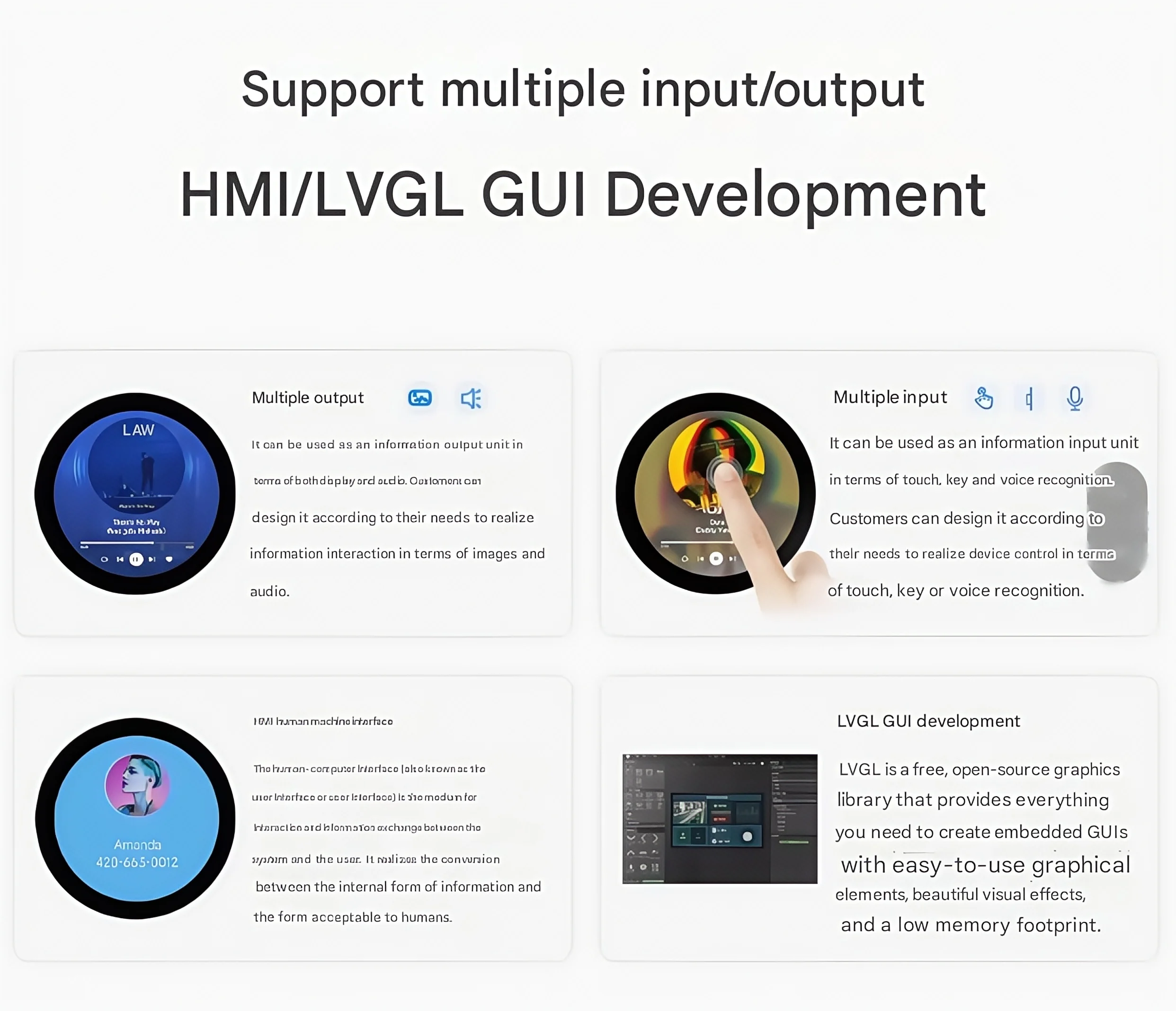 لوحة تطوير ESP32-S3 Xiaozhi AI صوت 1.85 بوصة شاشة مستديرة تعمل باللمس بالسعة واي فاي بلوتوث