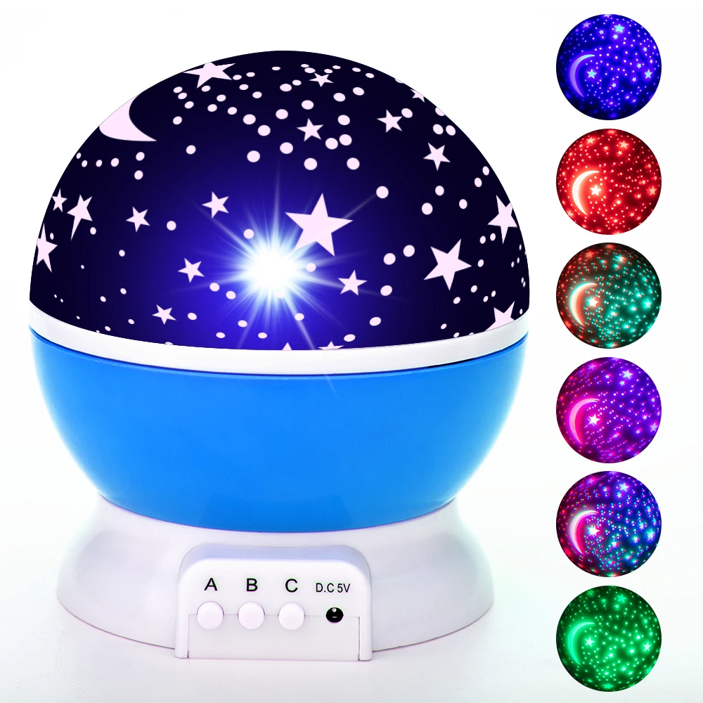 Galaxy Projector Starry Sky Rotating LED Night Lights Planetarium Children Bedroom Star Night Lamps Moon Light Kids Gift Lamps