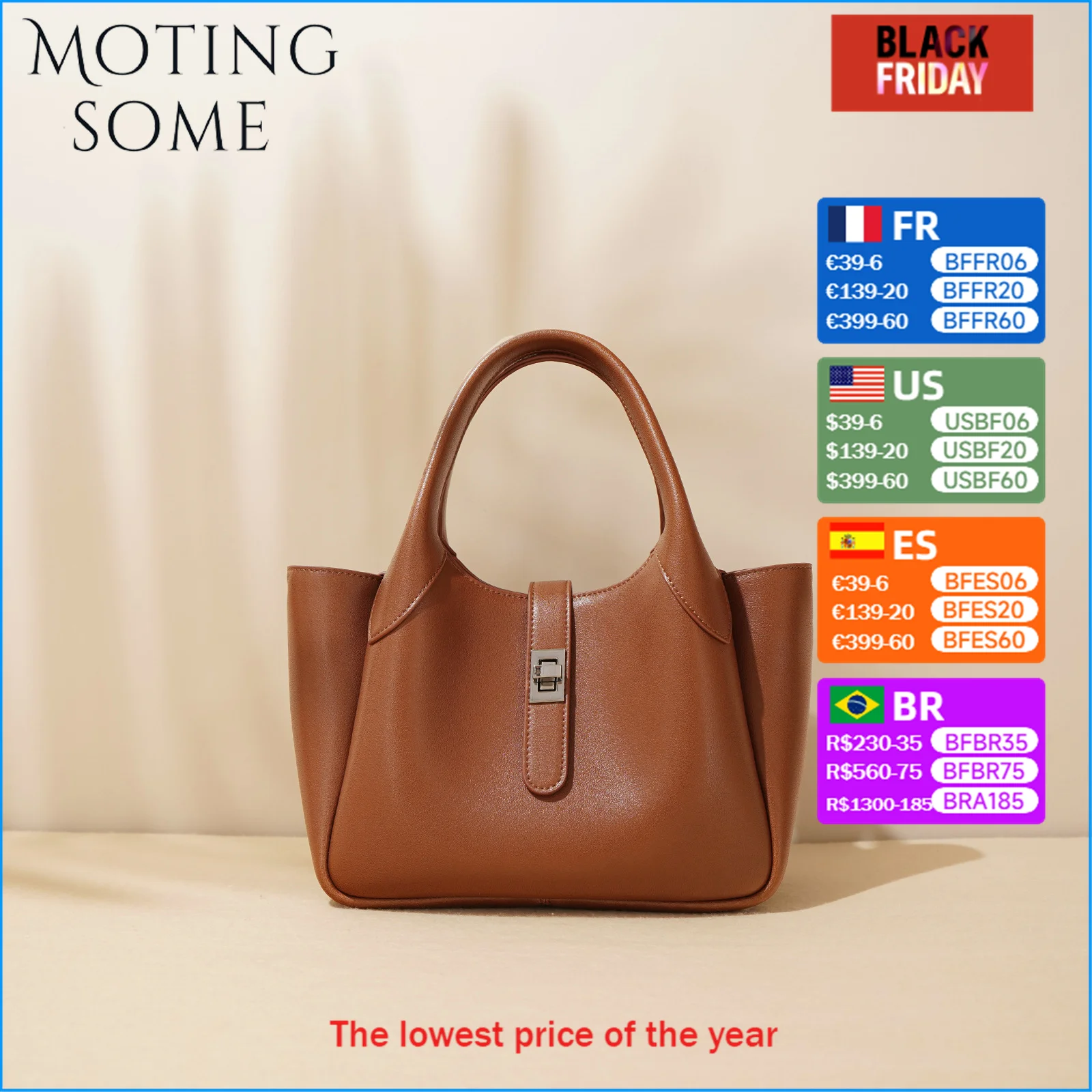 Motingsome Fashionable Women Bucket Bags Luxury Designer Bags Mini Handbag Elegant Lady Cute Purses Small Daily Purses2024 New