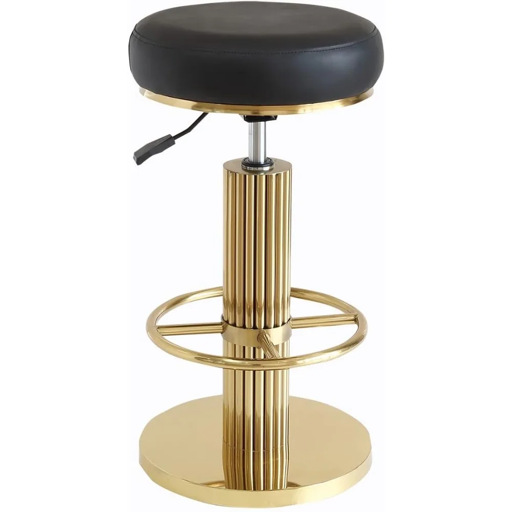 

Gold Bar Stools Adjustable Swivel Counter Stools Modern Backless Counter Height Bar Stools for Kitchen Island with Metal Legs