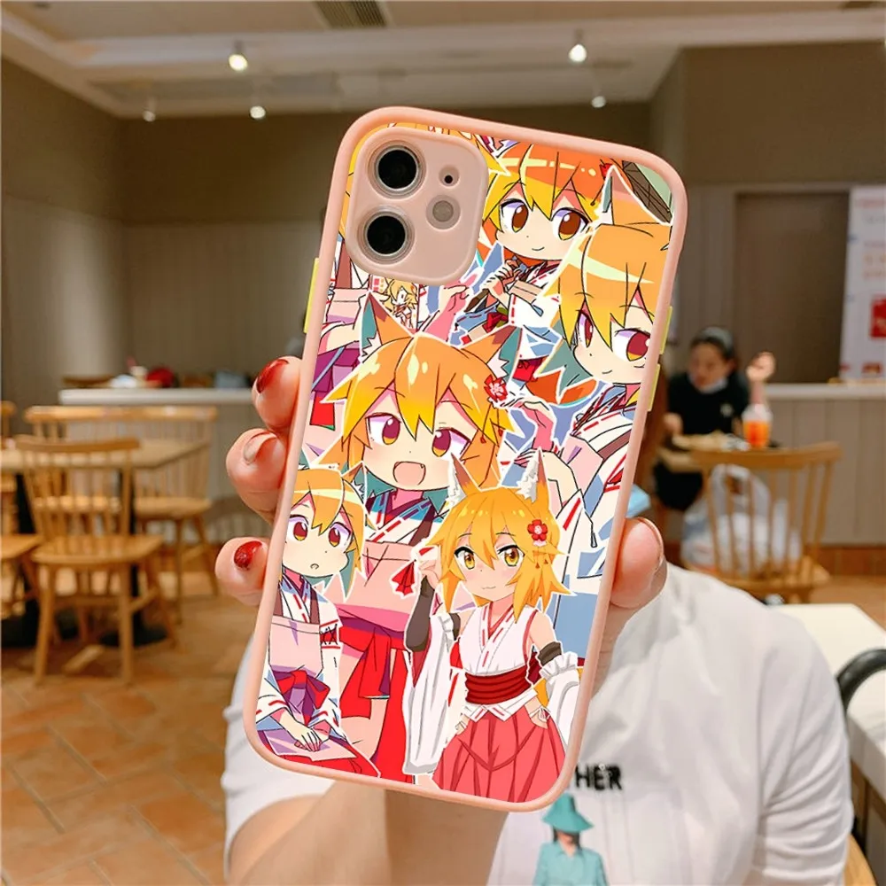 The Helpful Fox Senko-san Wall Phone Case for iPhone 14 11 12 13 Mini Pro Max 8 7 Plus X XR XS MAX Translucent Matte Cover