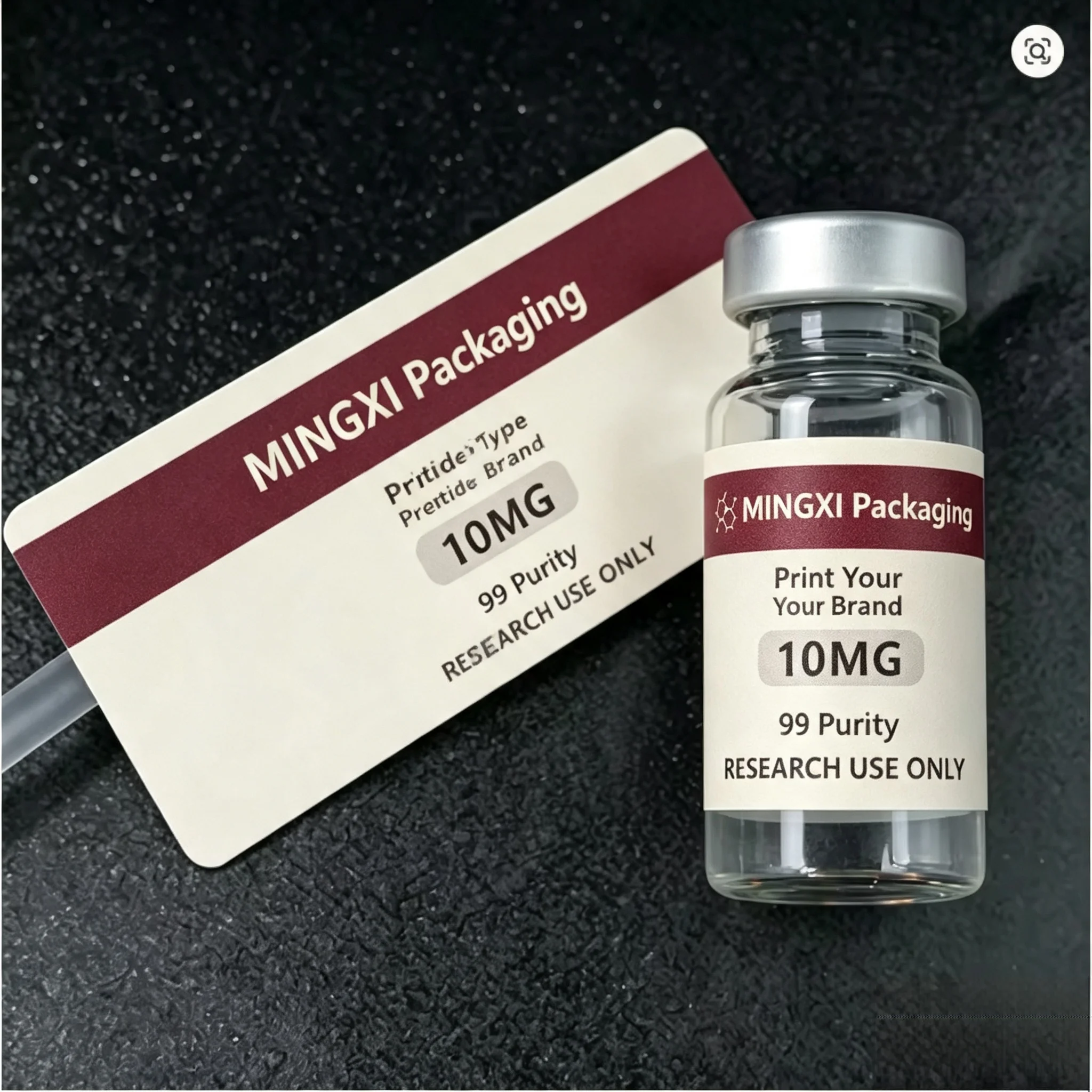 Custom Logo Sleek HD Waterproof Vinyl Customized Stickers for 3ml 5ml 10ml Peptide Cosmetic Supplement Glass Bottles