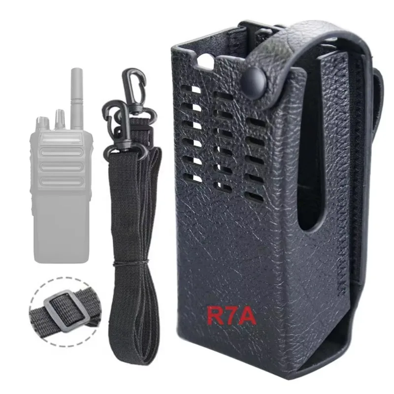 Professional walkie-talkie holster with shoulder strap radio Hard leather holster Storage box cover