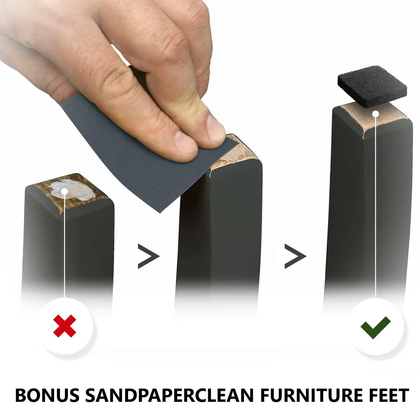 192 Pcs Felt Furniture Pads for Hardwoods Floors, Self Adhesive Cuttable Chair Felt Pads