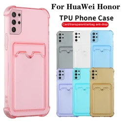Card Bag Holder Clear Phone Case For Huawei Pura 70 Ultra P60 P50 P40 P30 Pro Pura70 Pro Plus Soft Shockproof Bumper Back Cover