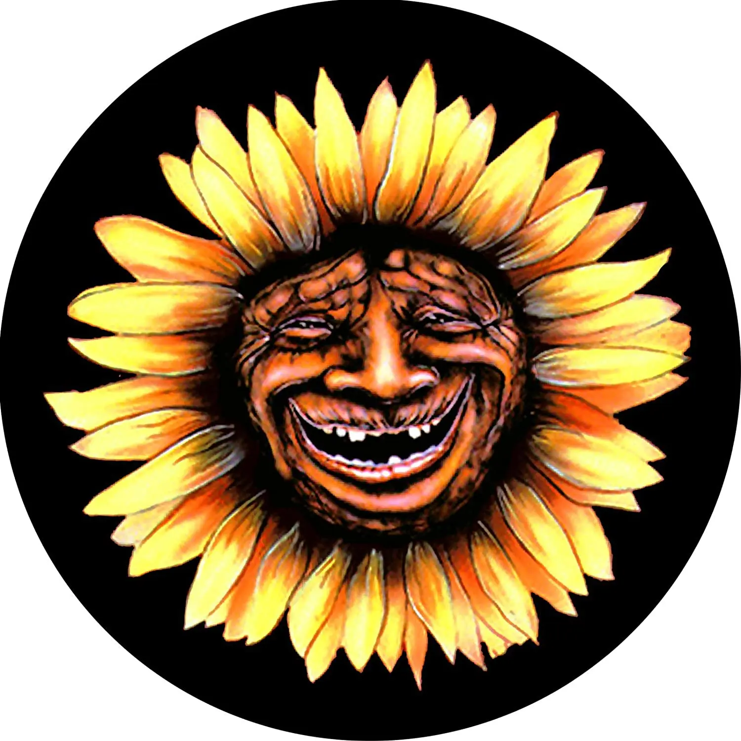 TIRE COVER CENTRAL Troll Sunflower Face Spare Tire Cover ( Sized to Any Make Model for 31X10.5X15