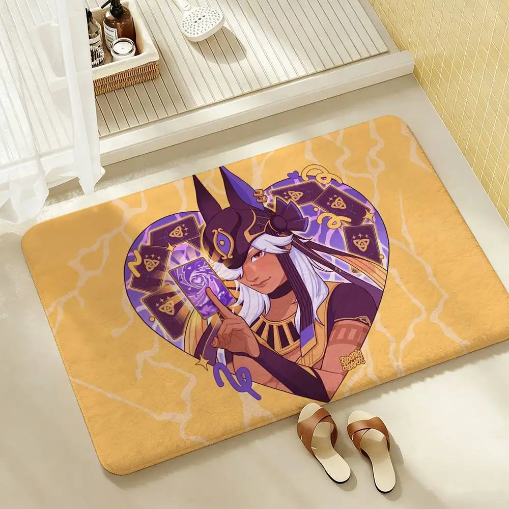 Cyno Genshin Impact  Shower Room Absorbent Small Floor Mat Soft Comfortable Decorative Foot Mat