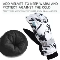 Winter Snowboard Ski Gloves Unisex PU Leather Non-slip Touch Screen Waterproof Motorcycle Cycling Fleece Warm Snow Sports Gloves 4