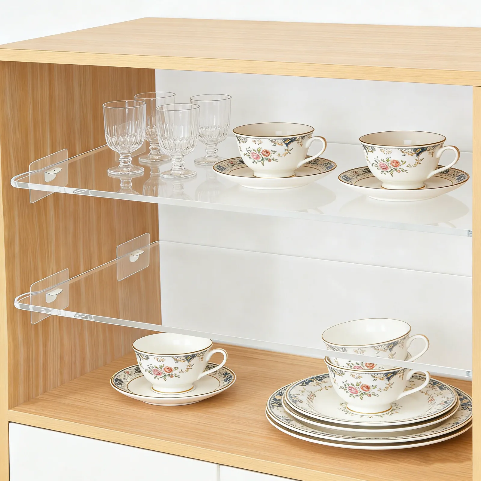 Acrylic Shelf Divider Reinforced Clear Partition Panel Closet Organizer Wardrobe Shelf Dividers Space-Saving Closet Storage Rack