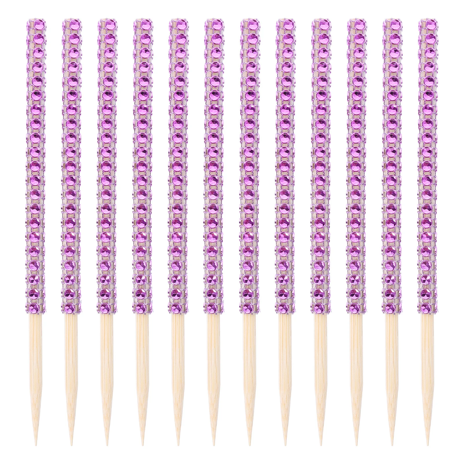 

24 Pcs Chocolate Chocolates Candy Party Decorations Sticks Apples with Rhinestone Decorative Sign