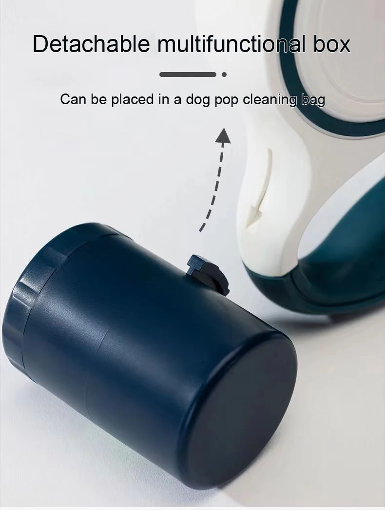 5m Nylon Dog Leash Automatic Retractable Multi Functional Pet Leash for Dogs Flashlight Poop Dispenser Dog Leashes 3 In 1