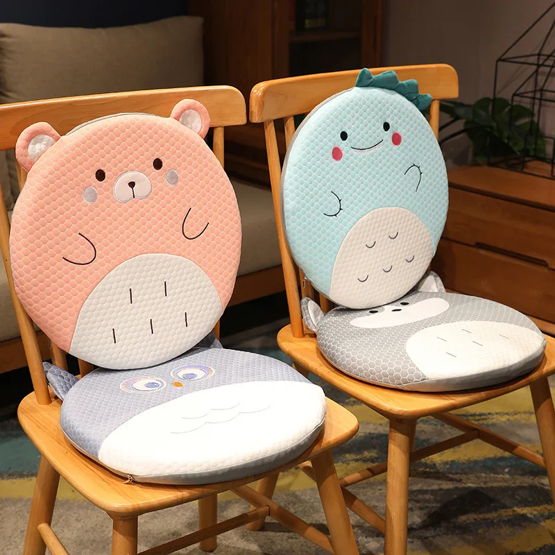 

40cm Cartoon Ice Silk Bean Chair Cushion Seat Cute Stuffed Animals Bear Owl Dinosaur Husky Pillow Sofa Cushion Toy Home Decor