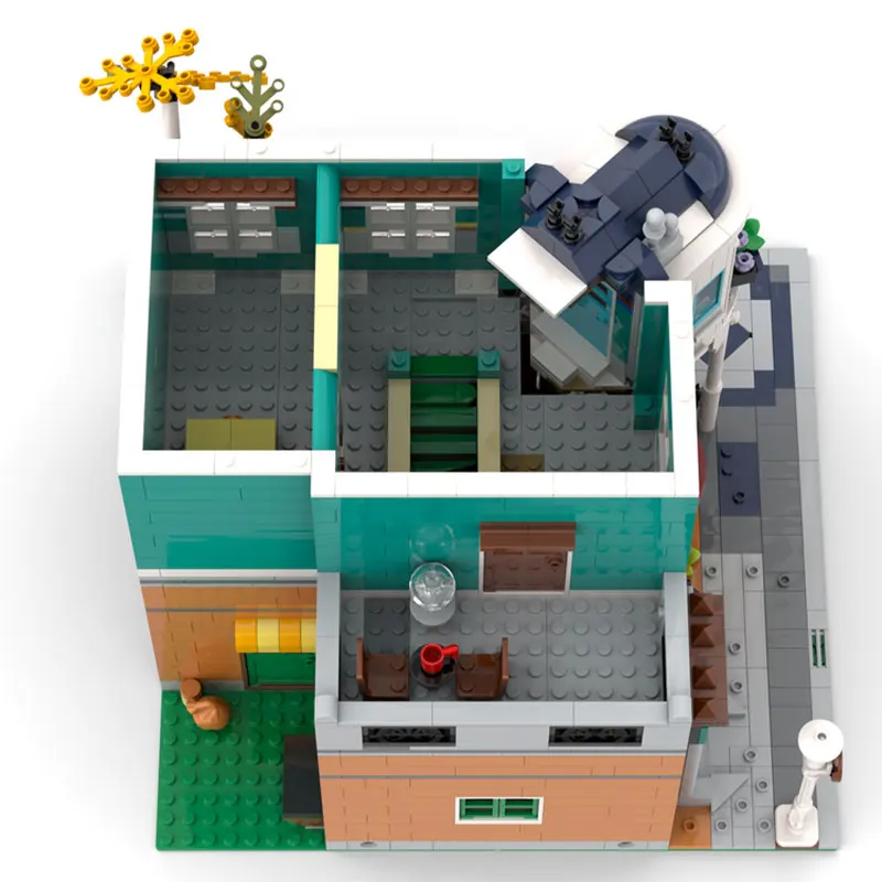 MOC- 139591   Bookshop Build Street View-serie Assembleren van deeltjesbouwstenen DIY-model Montageset Creativiteit 2055PCS