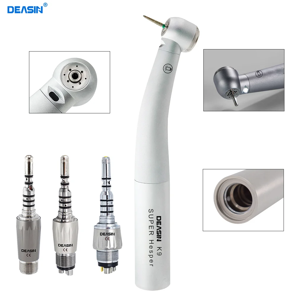 Dental Fiber Optic LED High Speed Air Turbine Handpiec Handpiece Compatible for KaVo Quick Coupling Dentistry Tools DEASIN