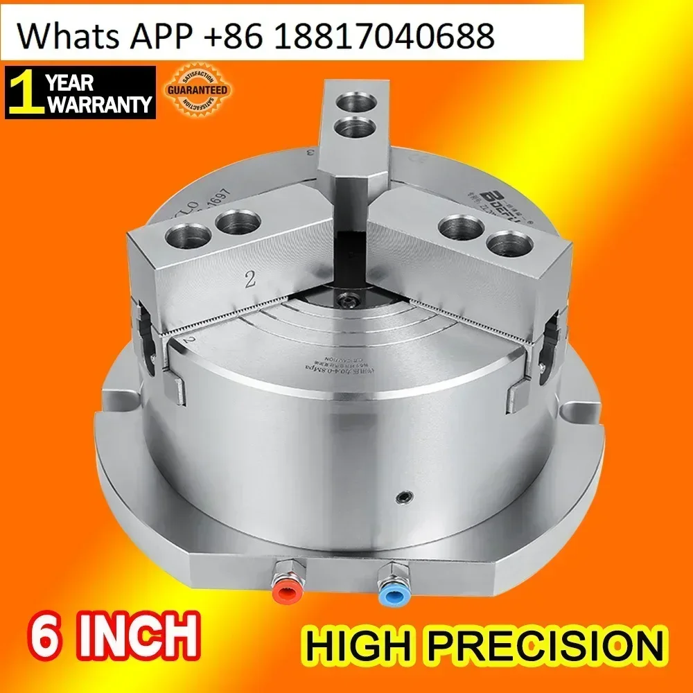 6 Inch Hollow pneumatic chuck vertical 3 jaw pneumatic chuck suitable for drilling machine and milling machine platform