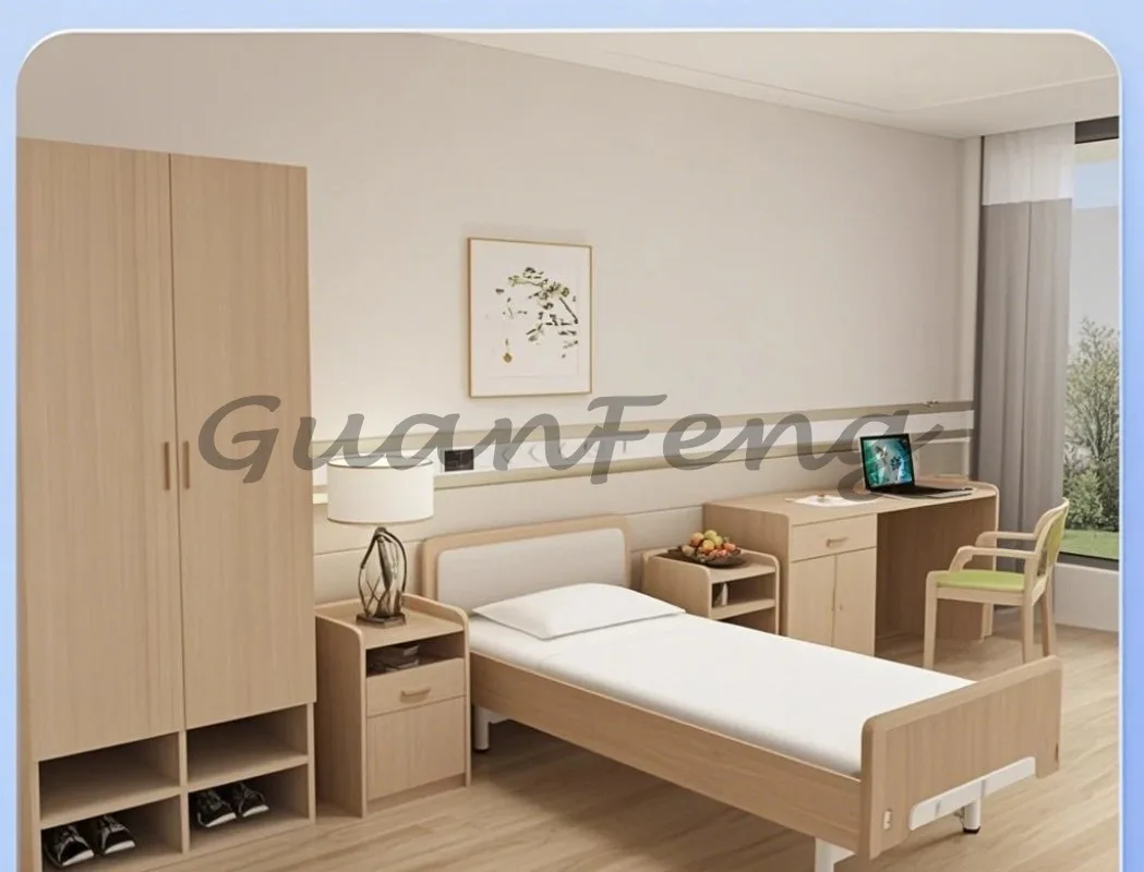Senior-friendly nursing home rehabilitation   wooden bed nursing home
