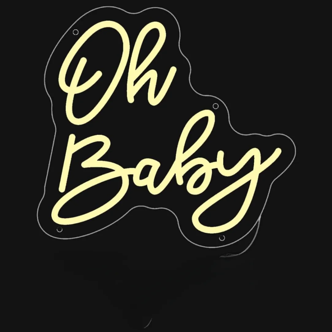 Oh Baby Neon Sign For Wedding LED Neon Light For Bedroom USB Powered Light Up Wall Decor For Wall Birthday Party Home Decor