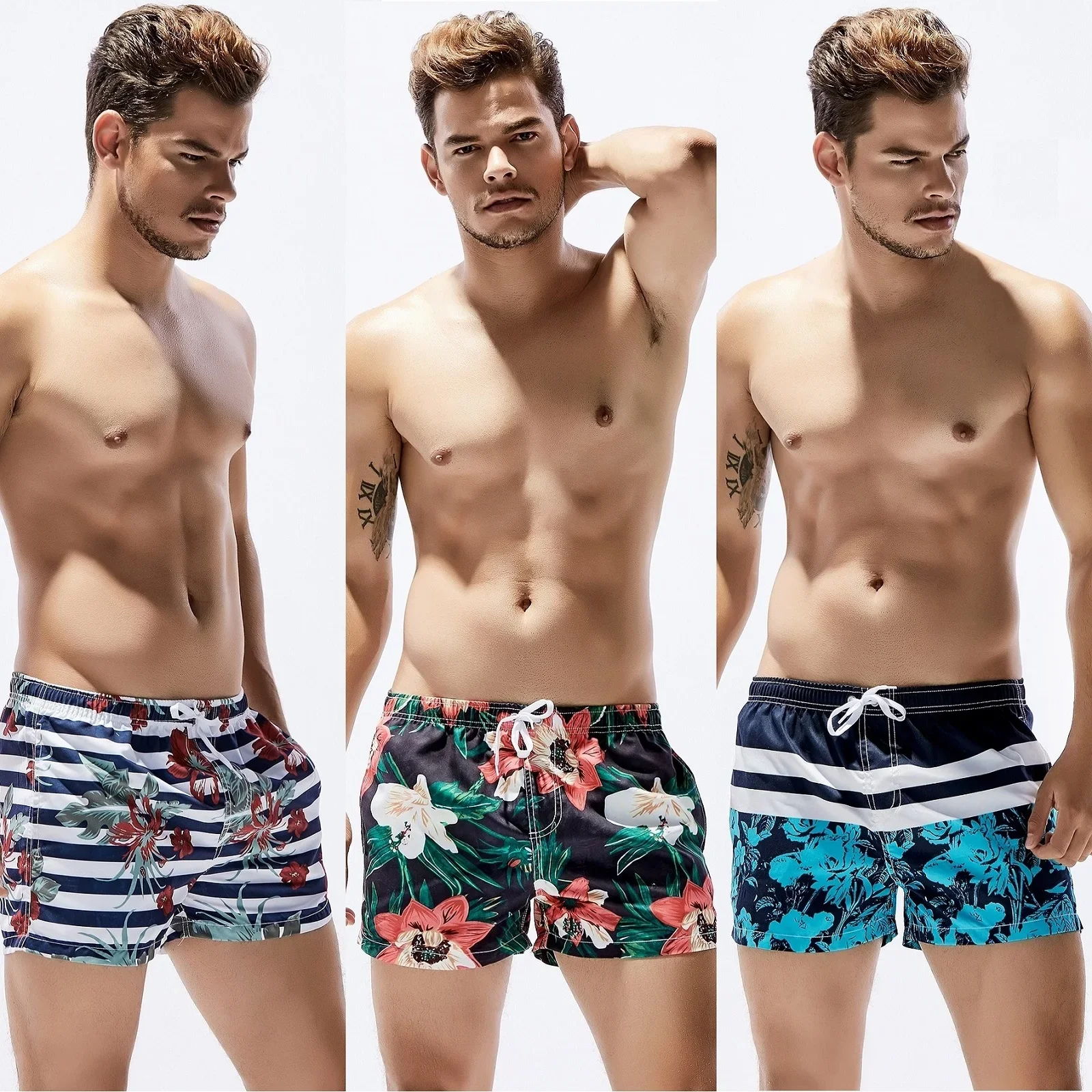 SEOBEAN メンズ カジュアル サマー ビーチ ボードショーツ ルーズフィット 快適な軽量パンツ アウトドア アクティビティ用