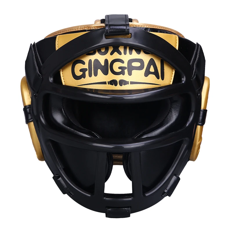 Hochwertiger PU-Leder Boxhelm Kopfschutz für Kinder Professioneller Wettkampf-Kopfschutz MMA Muay Thai Kickboxen Kopfschutz – Detail 3