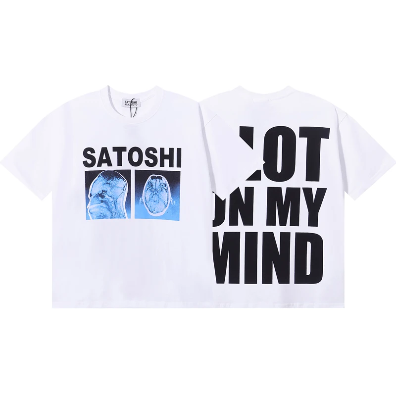 2026 Satoshi Nakamoto Short Sleeve Tee Summer Print All-match Casual High Quality Tops Tshirts