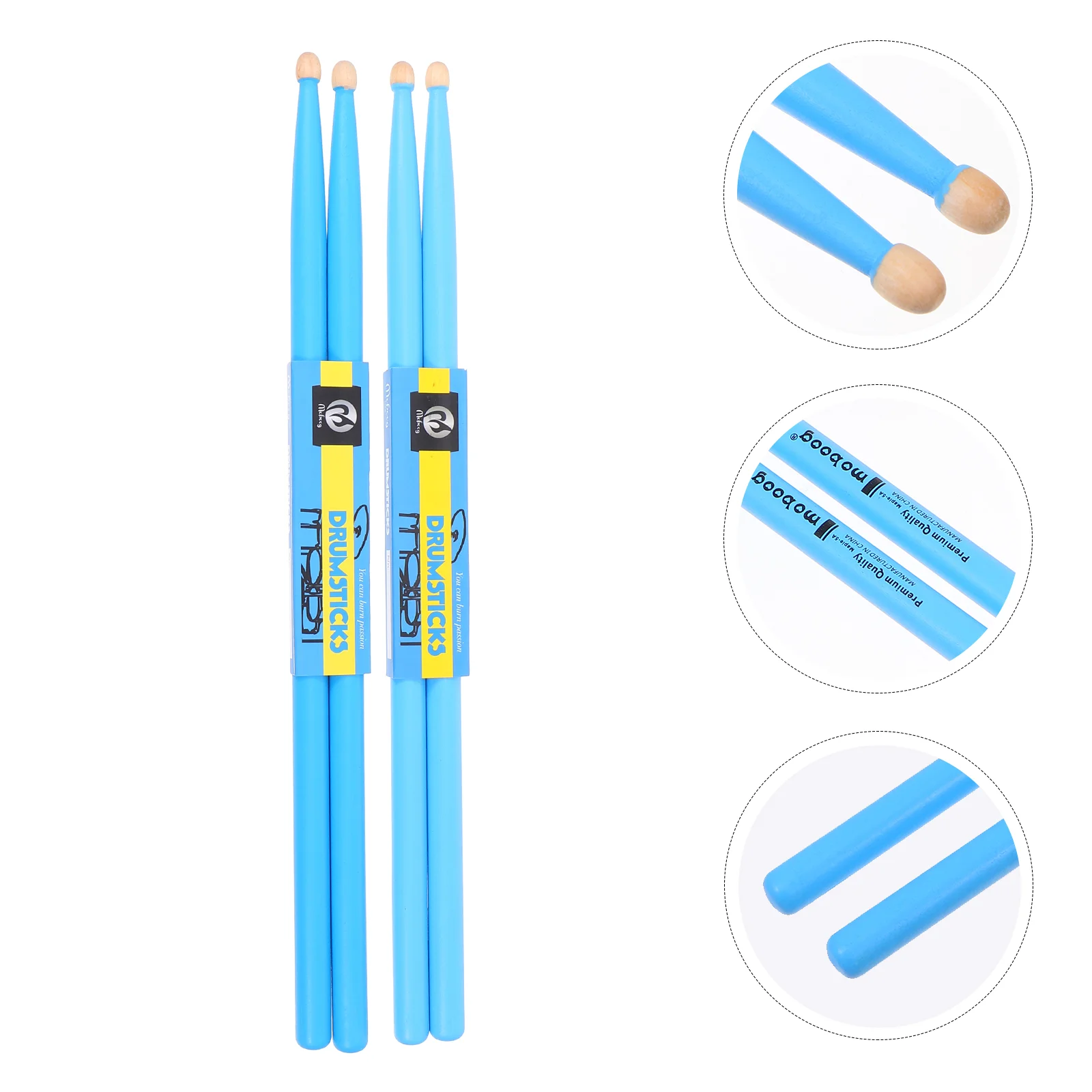 2 Pairs Maple Sticks Lovely Drum Accessories Simple Drumstick Wood Drumsticks Child