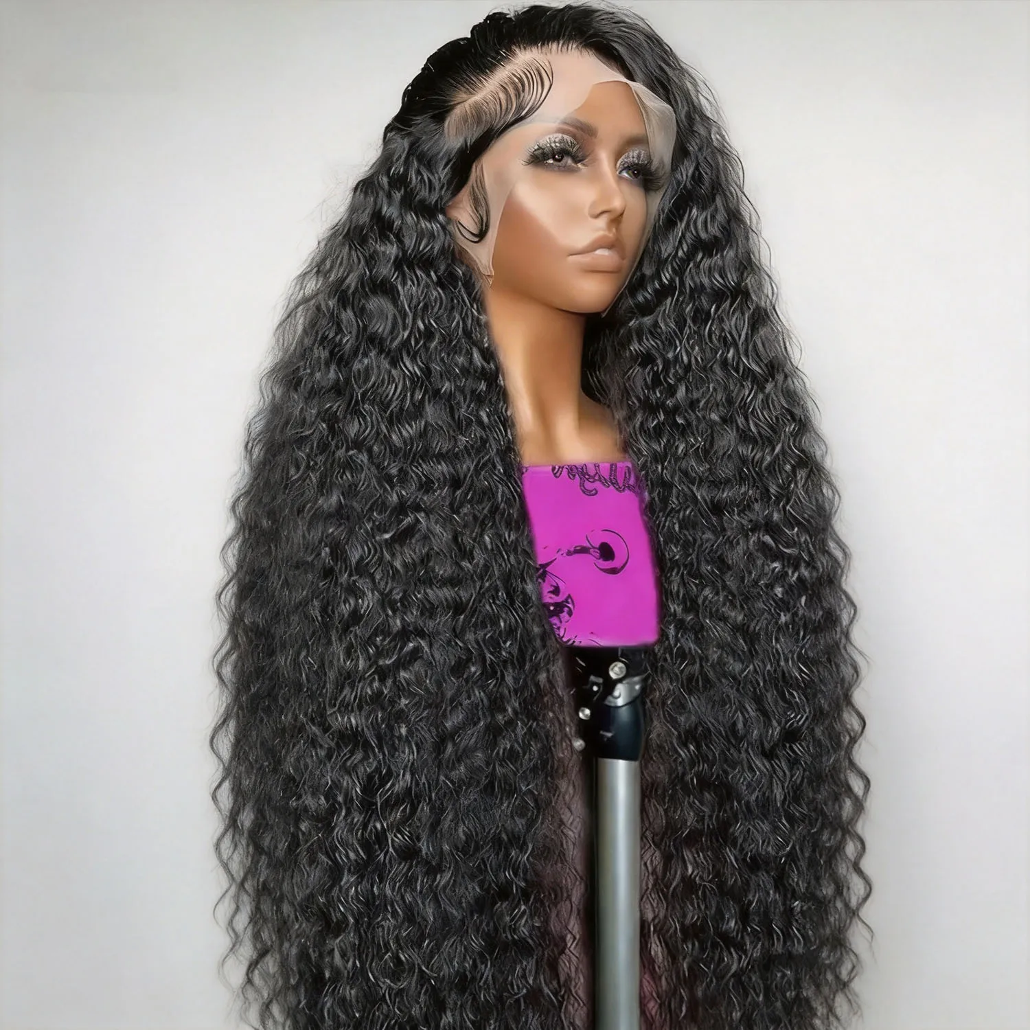 

30 36 Inch Deep Wave 13x4 HD Lace Front human hair Wig For Women 200 Density Brazilian Water Curly Transparent Lace Frontal Wigs