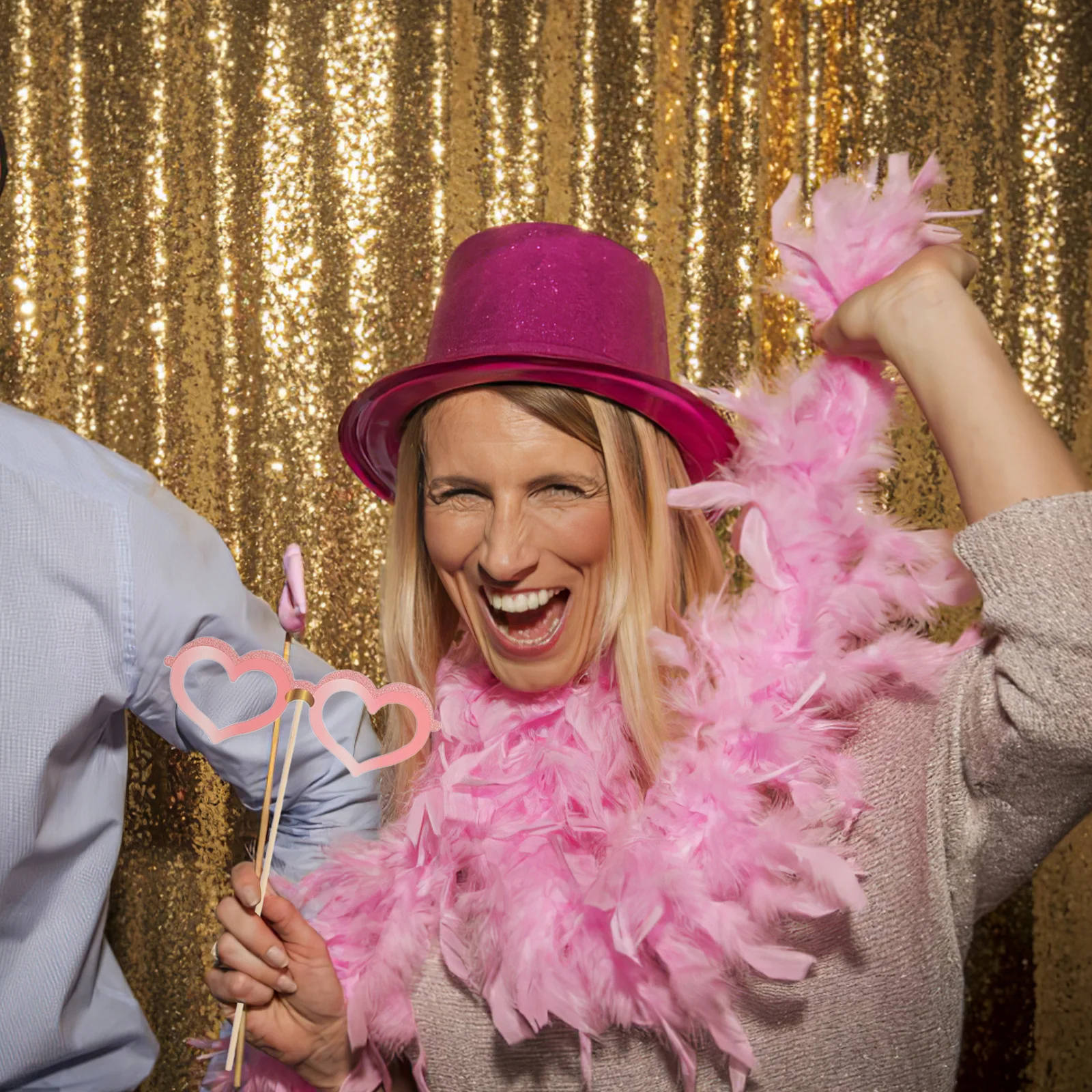 

33Pcs Birthday Photo Booth Props Kit 60th Rose Gold Pink Celebration Party Decorations Photo Accessories Birthday Accessories