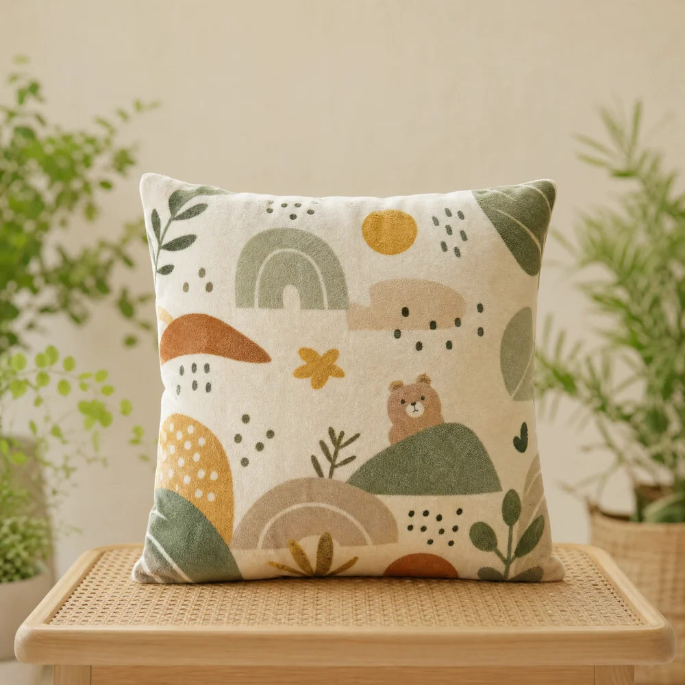 Double Sided Art Print Plush Cushion Cover, Ornate Throw Pillow Case for Lounge Hotel, Chic Home Decor Xmas Anniversary Gift