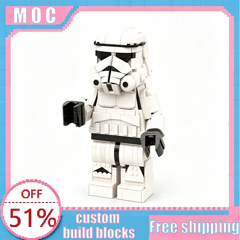 

1042 Parts White Space Soldier Large Scale MOC Character Building Blocks Model DIY Assembly Educational Toy For Collection Gift