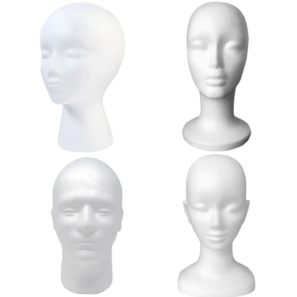 

1PC Foam Wig Head Model Mannequin Dummy Wig Glasses Hat Display Stand Rack Hairpieces Stand Holder Female Head Model Wig Display
