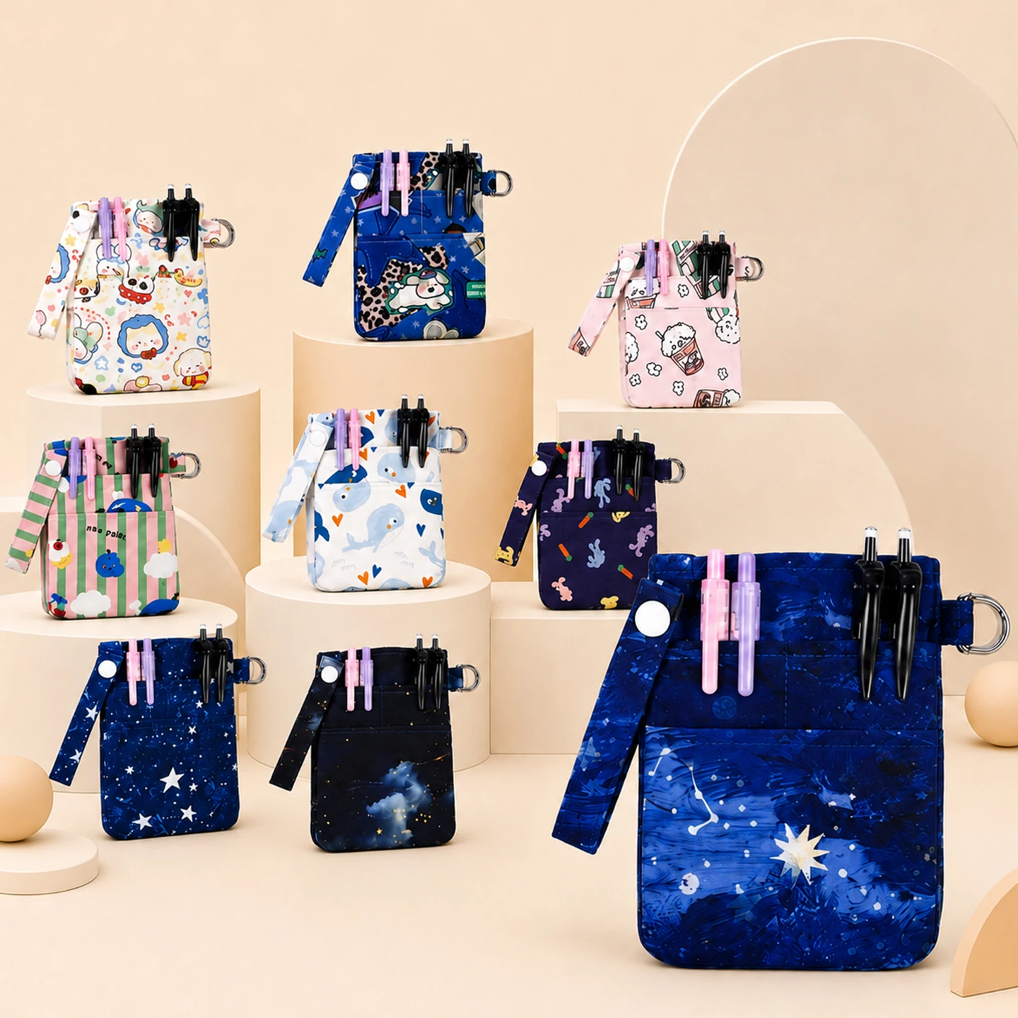 Star Pattern Clip-on Medical Pen Holder Large Capacity Nurse Accessories Multi-pocket Medical Pen Holder P1388