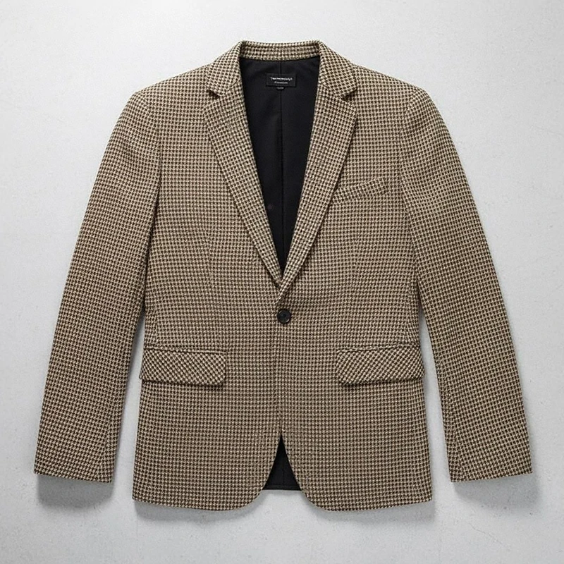Men's Casual Business Stylish Gentleman Korean-Style British Casual Slim-fitting Solid-Color Suit Jacket Fashion Wedding Wear
